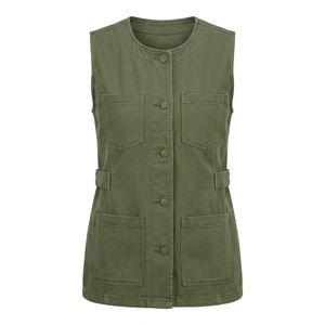 Chaleco vaquero para mujer al por mayor, estilo casual, mezclilla lavada, proveedor de marca privada para boutiques estadounidenses - Product Image 4