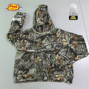 Sudadera con capucha de algodón personalizada, extragrande, estilo vintage, con estampado de jungla, con cremallera, para invierno, pesada, para caza, estilo boxy, camuflaje, para hombre - Product Image 5