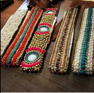 Beaded Strap Fashionable Colorful Bag <b>Accessories</b> <b>Belt</b> with Pearl and Rhinestone Decorations - Product Image 1