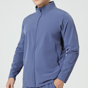 Hot Selling Autumn Four Solid Color Zipper Pocket 90% Nylon 10% Spandex Stand Collar Custom Windbreaker <b>Jacket</b> <b>Men</b> - Product Image 4