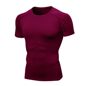 Wholesale <b>Men</b> Quick Dry Breathable <b>Compression</b> Shirt Short Sleeve Shirt Fitness Skin <b>Tight</b> Top - Product Image 1