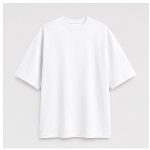 Camiseta de Manga Corta para Hombre, Corte Recto, Algodón Peinado Blanco Óptico Personalizado, Talla Grande, Cuello Redondo, MTS-OVR-0002 - Product Image 1