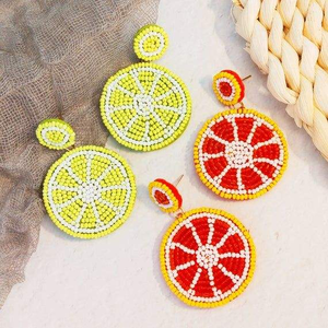 Pendientes de Moda Étnicos Rojos Estilo Helado con Cuentas Bordadas, Bordado de Cuentas Coloridas por MD HANDICRAFTS - Product Image 4