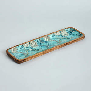 Bandeja de madera natural para servir, plato de madera rústico, tabla de servir ecológica, plato de madera hecho a mano de Falak World Export - Product Image 4