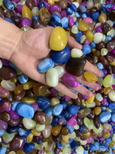 Wholesale Polished Oval Pebble Crystal Tumble Stones Multicolor Home Decoration Semi-Precious Stone <b>Crafts</b> - Product Image 1
