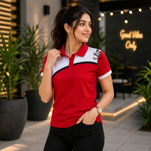 Chemises polo grecques brodées pour femmes, Regalia maçonniques héritages, Delta Sigma Soror, lettres grecques brodées rouge et blanc - Product Image 2