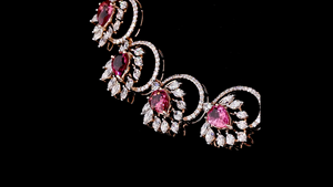 Parure de bijoux de luxe pour femme en argent rhodié avec diamants de laboratoire certifiés IGI, coupe marquise, pour mariée et soirée - Product Image 4