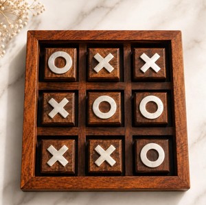 Luxury Wooden X O Board Elegant Tabletop <b>Puzzle</b> Conversation Starter Home Office Strategy Gift - Product Image 4