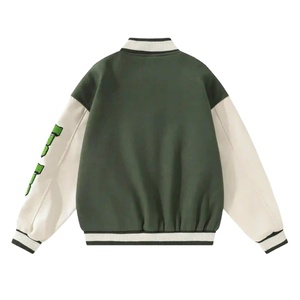 เสื้อแจ็คเก็ตฟลีซผู้ชายทรงเบสบอลบุผ้ากำมะหยี่ตัดต่อสีสันสไตล์ลำลองคอตั้งติดกระดุมหน้าสำหรับฤดูใบไม้ร่วง - Product Image 6