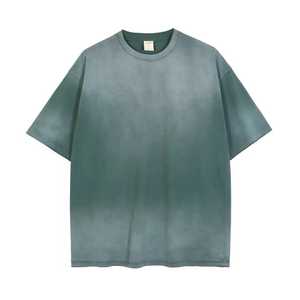 เสื้อยืดคอกลมแขนสั้นทรงโอเวอร์ไซส์สำหรับผู้ชาย ผ้าฝ้าย 240 กรัม เป็นมิตรต่อสิ่งแวดล้อม พิมพ์โลโก้ด้านหน้า สีพื้น ผ้าถัก ระบายอากาศได้ดี ใส่สบาย - Product Image 1