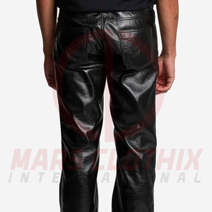 กางเกงหนังผู้ชายสไตล์ใหม่ วัสดุคุณภาพดีเยี่ยม ระบายอากาศได้ดี หนังนุ่ม สไตล์เรโทร คุณภาพสูง - Product Image 6