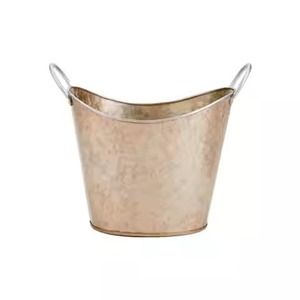 Pot de fleurs moderne en métal galvanisé ondulé avec support métallique haut, lot de 2, conteneur surélevé pour plantes - Product Image 2