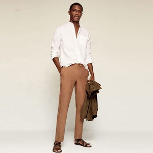 เสื้อเชิ้ตผ้าลินินสีขาวสำหรับผู้ชาย แขนสั้น ปกคอเสื้อ ติดกระดุม สวมใส่สบายๆ หรือเป็นทางการได้ - Product Image 5