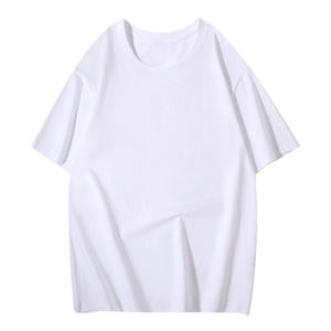 เสื้อยืดแขนสั้นสีดำสำหรับผู้ชาย พิมพ์ลายสีขาว คอกลม ทรงลำลอง ผ้าเจอร์ซีย์คอตตอน 100% - Product Image 4