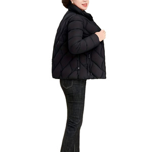 Chaqueta de Invierno para Mujer, Estilo Simple, Gruesa, con Cuello Alto, Color Sólido, Relleno de Poliéster - Product Image 5