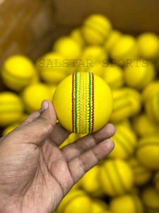 Premium Quality Salstar Sport Cricket Top Grade Leather Ball Customizable Pink White Yellow Red Multy Colors Logo <b>Design</b> Balls - Product Image 5