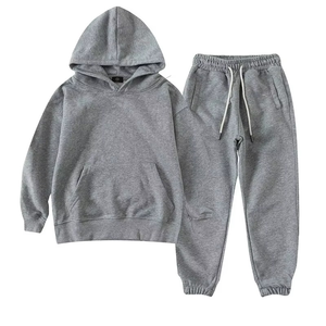 Conjunto de Chándal Gris Liso Personalizado Unisex, Sudadera con Capucha Oversize y Pantalones Anchos de Felpa, Conjunto de 2 Piezas de Felpa Técnica para Jogging, Venta al por Mayor - Product Image 3
