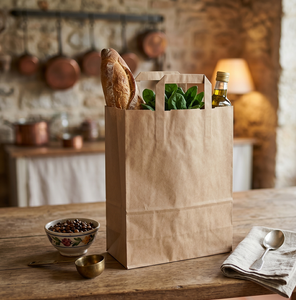 Bolsas de Papel Kraft Marrón Ecológicas Personalizadas, Hechas a Mano, Duraderas, para Supermercado, con Logotipo Personalizado, Clásicas y de Lujo - Product Image 1