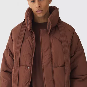 Custom 3D Puff Letter <b>Cropped</b> <b>Puffer</b> <b>Jacket</b> Men Stand Collar Oversized Bubble Coat Streetwear Winter Padded <b>Jacket</b> Manufacturer - Product Image 6