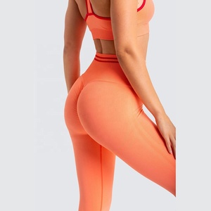 Ropa deportiva sin costuras para mujer, conjunto de yoga personalizado de cintura alta con cordón, Color personalizado - Product Image 5
