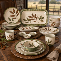 Assortiment de vaisselle hôtelière mélange de tons terreux pour la vente en gros, idéal pour les banquets de complexes hôteliers et les repas en plein air – Ensemble de vaisselle en mélamine
