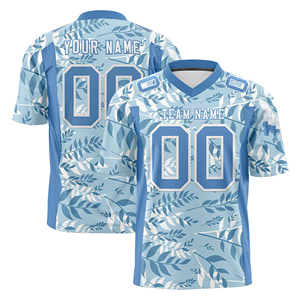 Camiseta de fútbol americano personalizada con cuello en V, manga corta, 100% poliéster, camisetas y tops de fútbol automatizados, gran venta. - Product Image 1