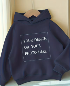 Customized Color Baby Hooded Fleece Sweatshirt Casual Winter Wear Breathable Printed Knitted Regular Sleeve Lined Chest Logo - Product Image 2