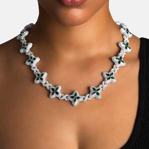 Flower Shape 925 Silver Rhodium Plated Freshwater Pearl Tennis Chain <b>Statement</b> <b>Necklace</b> Women's Luxury Party - Product Image 1