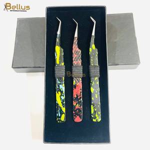 Pinzas para Pestañas Bellus International de 45 Grados con Agarre de Diamante, Herramienta de Extensión de Pestañas de Acero Inoxidable - Product Image 6