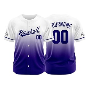 Camiseta de Béisbol Estilo Americano para Hombre, de Malla Transpirable, con Botones y Estampado por Transferencia Térmica, Personalizable con Logotipo de Equipo, Certificación CE ISO - Product Image 2