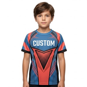 Camiseta Deportiva Transpirable de Manga Corta para Niños, Sublimada, con Logotipo y Texto Personalizados - Product Image 1