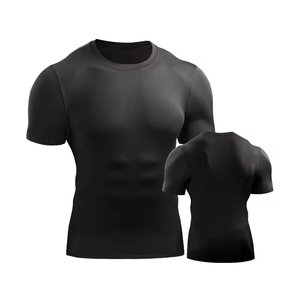 Gym T Shirts with Loop Sports Shirt Short Sleeve Crew Tee 100% Polyester Lightweight T-Shirt for <b>men</b> - Product Image 3