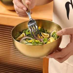 Bol à riz vintage en acier inoxydable finition mate, bassine à soupe traditionnelle en métal, vaisselle durable résistante à la chaleur pour une table élégante - Product Image 2