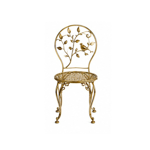 Green Metal <b>Dining</b> Chair with Leaf Design Traditional Outdoor Furniture Stable Frame Antique Style Home Decor - Product Image 6
