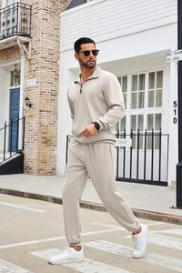 Men's Tracksuit 2 Piece Quarter Zip Sweatsuit <b>Sets</b> Casual Athletic Running Jogging Suits - Product Image 4