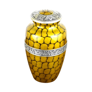 Brass Cremation Urn Golden and White Funeral Memorial <b>Ashes</b> Urn <b>for</b> Burial Services Adult Human <b>Ashes</b> <b>Casket</b> Metal Urns - Product Image 3