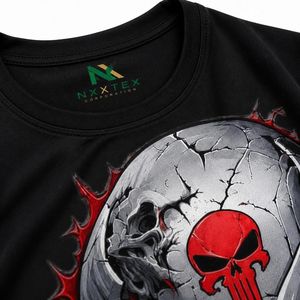 T-shirt personnalisé à sublimation avec motif crâne 3D, streetwear pour hommes, col rond, vente en gros, prix d'usine OEM - Product Image 6
