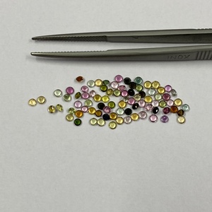 Piedra de Turmalina Natural Multicolor de 2mm, 4mm, 6mm, Corte Brillante Redondo Facetado, Gema Semipreciosa Suelta, Todos los Tamaños Personalizados Disponibles - Product Image 1