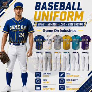 Tenue de baseball personnalisée pour hommes, kit complet par sublimation, maillot respirant avec pantalon long – Fabricant - Product Image 6