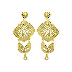 Juego de Aretes de Diseño Turco Chapados en Oro de 14K, 18K y 24K al por Mayor, Aretes Colgantes de Moda Estilo Dubái, Joyería Rellena de Oro, Oro Joyería - Product Image 2