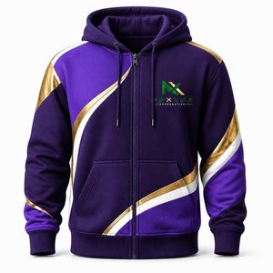 Sudadera con capucha y cremallera completa para hombre, estilo color block, deportiva, informal, streetwear - Product Image 3