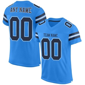 Jersey de Fútbol Americano Azul Cielo, Superventas, 100% Poliéster, Malla Transpirable de Secado Rápido, Logotipo Personalizado, Nombre del Equipo - Product Image 1