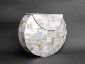 Pochette de soirée élégante en nacre incrustée, mosaïque de coquillages faite à la main, sac de luxe pour mariée, soirée et occasions spéciales - Product Image 4