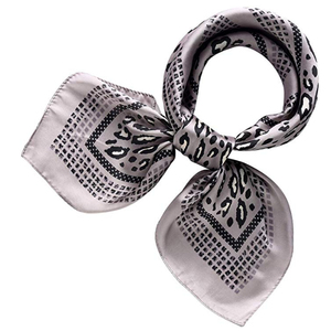 New Design 100% Silk Printed Leopard & Bows Bandanas for Women Luxury <b>Square</b> <b>Scarves</b> with Dot Pattern Neck <b>Scarf</b> Head Fit - Product Image 3