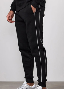 Top Selling OEM Custom Logo Black Full Zip <b>Jacket</b> & Pant With Piping <b>Mens</b> Tracksuits <b>Men</b> Jogging Suit Sportswear <b>Men</b> Sweat Suits - Product Image 5