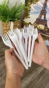 Fourchettes en papier robustes pour glaces, gâteaux et desserts de buffet, 155 mm, lot de 25, pour collations et desserts, restauration en plein air - Product Image 1