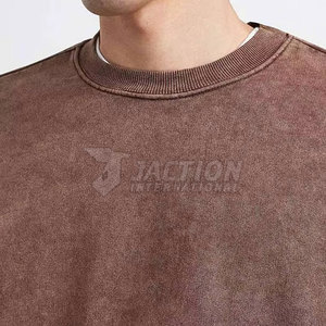 เสื้อสตรีทแวร์ดีไซน์ล่าสุดสำหรับผู้ชาย เสื้อสเวตเชิ้ตแบบย้อมสีเอซิดสีพื้น ไซส์ผู้ใหญ่ เสื้อสเวตเชิ้ตแบบย้อมสีเอซิดสีพื้นสำหรับผู้ชาย - Product Image 3