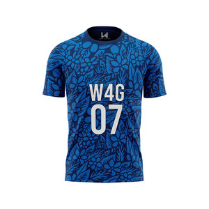 Tenues de football bleues et blanches personnalisables en gros pour adultes, personnalisées avec le nom du club, sublimation, vêtements de sport vierges - Product Image 1