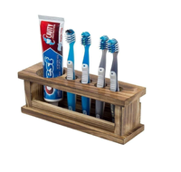 Support à brosses à dents en bois personnalisé, porte-dentifrice en bois, design moderne pour salle de bain