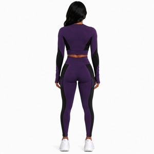 Best Seller Women's Seamless Gym Clothing Yoga Set Breathable Workout Sports Bra High Waist Leggings OEM Activewear Factory - Product Image 3